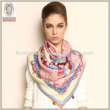 100% lana impreso fleece cuello más caliente bufanda bufanda